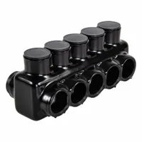 POLARIS Multitap Connector: 5 Port, Double-Sided Entry, 6 AWG – 250 kcmil Wire Size, Black (MPN IPLD250-5B)