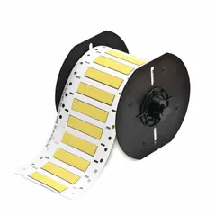 Polyolefin sleeve label, yellow matte finish, 1/4 in x 2 in, for 8 AWG to 16 AWG wire gauge. Compatible with i3300 printer series. Used for on-demand wire and cable identification in industrial settings.
