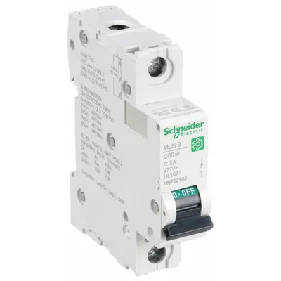 Pelindung Tambahan SCHNEIDER: 3 A Amps, 60V DC, 14kA pada 120/240V AC, Penjepit Sekrup - C-Curve, 1-Pole UL1077 DIN Rail-Mount Supplementary Protectors