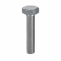 Metric hex head cap screw, M10 thread, 50 mm length, fully threaded. Made of Class 8.8 steel with zinc plating. Conforms to DIN 961 dimensional standards and ISO 898 material quality standards. Supplied in a 50-piece pack. Used for fastening metal components in machinery, automotive, and structural assemblies