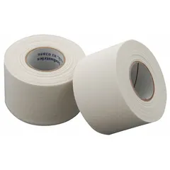 This bulk 72-pack of MEDSOURCE first aid tape provides 10-yard rolls of 2-inch wide, white, porous, waterproof adhesive tape. It is non-elastic, non-sterile, and latex-free, meeting FDA standards. Suitable for securing dressings, supporting joints, and providing light compression in first aid and sports medicine applications.