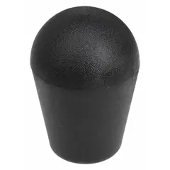 This tapered knob features a plastic body with a steel thread insert for secure fastening. The 1.38 in diameter provides a comfortable grip for manual adjustment, clamping, or positioning on machinery and equipment. Commonly used in industrial settings such as machining, material handling, and assembly lines.