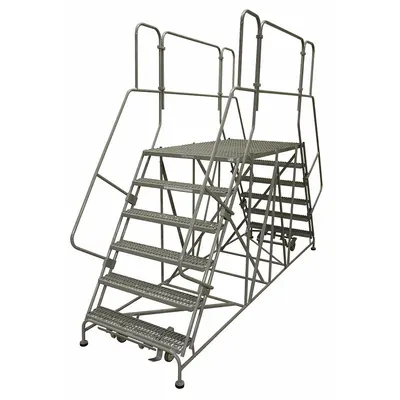 COTTERMAN Platform Kerja Bergerak: 5 ft Tinggi Platform Maks, 24 in x 48 in, Baja - Manual-Lock Rolling Dual-Access Platforms