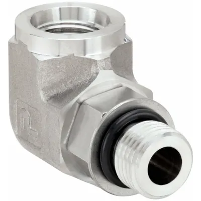 PARKER Sambungan Pipa Logam: 90° Elbow, Baja Tahan Karat 316, 3/8 in x 3/8 in - Extreme Pressure Threaded Pipe Fittings
