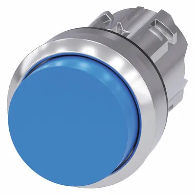 Tombol Dorong Diperpanjang Siemens: Biru, Ukuran Pemasangan 22 mm, Logam - Extended-Length Push-Button Operators