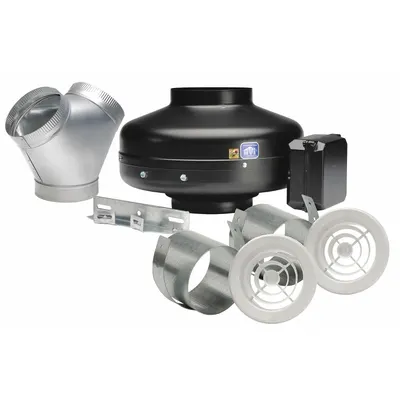 Kipas Saluran In-Line SOLER & PALAU: 402 cfm Maks., Saluran 8 in, 130 W, 120V AC, 1 Ph, IP44 - General Purpose Inline Duct Fan Kits