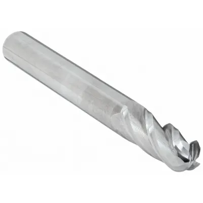 CLEVELAND Mata Bor Ujung Bola: Karbida, 4 Alur, 7/16" Dia Bor, 5/8" LOC, 2-1/2" OAL (MPN C63555) - Carbide Ball End Mills for Aluminum