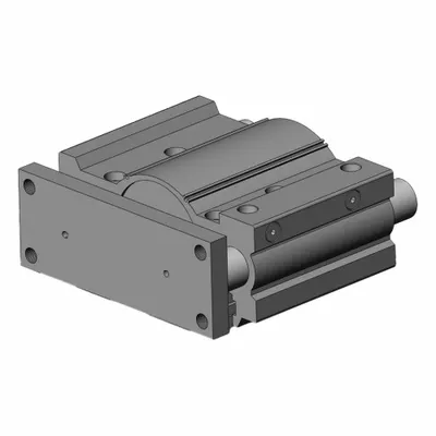 SMC Silinder Berpemandu: 100 mm Dia Lubang, 100 mm Panjang Langkah, Bantalan Geser, Pemasangan Lubang Tembus - Guided Compact Cylinders