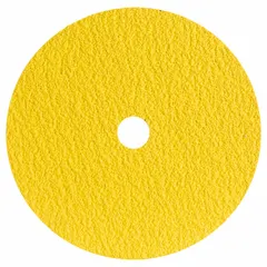 Ceramic abrasive fiber disc for cool cutting on stainless steel and nickel alloys. Features 36 grit, 7" diameter with TN Quick-Change arbor hole, and 7/8" connector size. Suitable for grinding and blending in metal fabrication and welding applications.