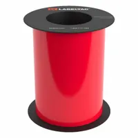 Continuous vinyl label roll for use with LabelTac 6 printer series. Red gloss finish, rated for indoor/outdoor applications. Suitable for pipe marking, equipment labeling, and hazard warnings