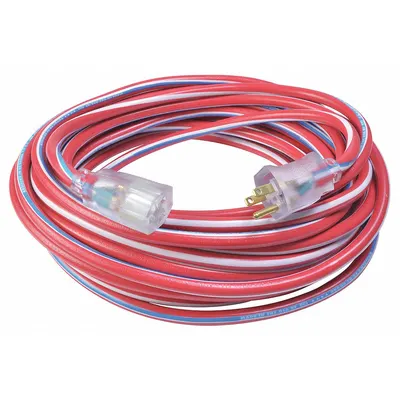 Kabel Ekstensi SOUTHWIRE: Penggunaan Luar Ruangan, 25 ft Lg, Stopkontak, 5-15P, 12/3, SJTW, Biru/Merah/Putih - Outdoor Extension Cords with Single Outlet