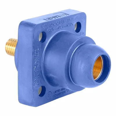 LEVITON Stopkontak Kutub Tunggal: Biru, Pasangan Hidung Bola Lurus, Terminasi Stud Berulir - Receptacles with Threaded Stud Terminations
