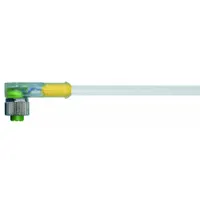 Cordset: M12 Female Right Angle X Bare Wire, 4 Pins, Gray, PVC, 10 m Cable Lg, 4 A Max Current (A) (MPN 7000-12421-2141000)