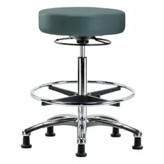 Vinyl Lab Stool, Height Range 25 1/2 in to 35 1/4 in, 17 in Seat Width and Depth, Aluminum Base with 5 Glides