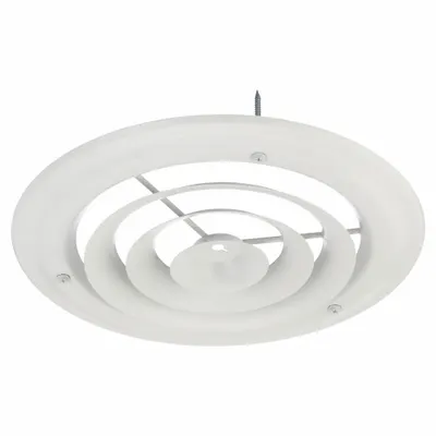 Diffuser: Langit-Langit/Dinding, 10 1/2 in Dia, Pemasangan Permukaan, 8 in Saluran, Baja - Round Cone Diffusers