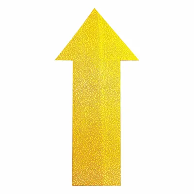DURABLE Penanda Lantai Bentuk Panah: Panah, Padat, Kuning, Tanpa Legenda, 3 15/16 in x 7 7/8 in - Arrow-Shaped Floor Marking Tape