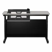 VERSADESK Standing Desk: Gray, Wood, 48 in Overall Wd, 24 in Overall Dp, 36 in Max Desktop Ht, Black (MPN RST4824-BG)