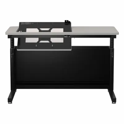 Meja Berdiri VERSADESK: Abu-abu, Kayu, Lebar Keseluruhan 48 in, Kedalaman Keseluruhan 24 in, Tinggi Meja Maks 36 in - Manual Adjustable-Height Desks
