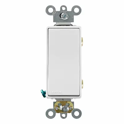 LEVITON Sakelar Dinding: Sakelar Rocker, Kutub Ganda, Dipertahankan, Putih, 120/277V AC - Rocker Wall Switches