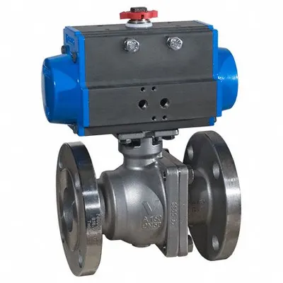 BONOMI Katup Bola Dua Arah yang Dioperasikan Secara Pneumatik: 1 in, Baja Tahan Karat, Flange x Flange - Stainless Steel Pneumatically-Actuated Ball Valves