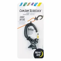 Cord Tightener: Rope Tightener, Carabiner Lock, 2 mm_5 mm Compatible Rope Dia, Cast Aluminum, Black (MPN CJSLS-01-R3)