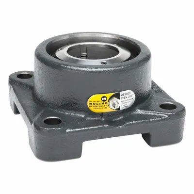 MOLINE BEARING Bantalan Flange 4 Baut: Rol Bulat, Lubang 4 in, Besi Cor - Flange-Mount Spherical Roller Bearings