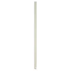 This pilaster is a structural column for commercial bathroom partitions, featuring a solid polymer inner core. It measures 82 inches in height, 4 inches in width, and 1 inch in thickness, with a Cream color and Pebble finish. The plastic polymer construction resists moisture and corrosion, suitable for restroom stall applications.