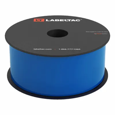 CREATIVE SAFETY SUPPLY LabelTac Pro Model Magnetic Supply: 2 in x 25 ft, Vinil, Biru (Mengkilap) - LabelTac Thermal Transfer Continuous Label Rolls
