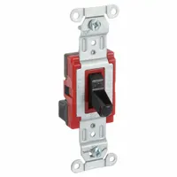HUBBELL Wall Switch: Toggle Switch, Single Pole, Maintained, Black, 120/277V AC, 20 A (MPN SNAP1221BK)