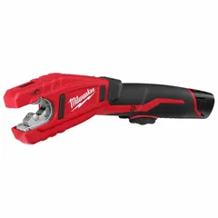 Battery-powered tube cutter for copper pipe up to 1 1/8 in diameter. Uses M12 REDLITHIUM battery technology. Suitable for cutting copper tubing in plumbing and HVAC applications.