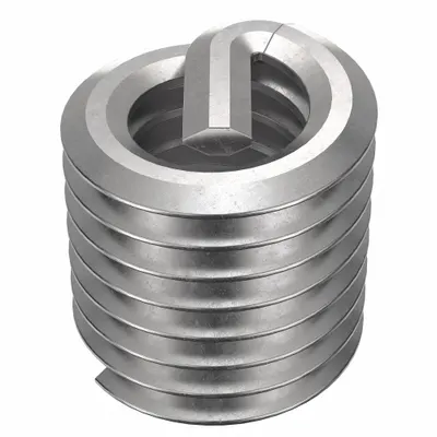 HELI-COIL Sisipan Heliks: Gaya Tang Bertangkai, Bebas Berputar, Ukuran Ulir M4-0.70, Polos - Free-Running Tanged Helical Inserts