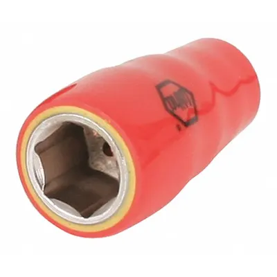 WIHA Soket Berisolasi: Ukuran Penggerak 1/4 in, Ukuran Soket 3/16 in, Panjang Keseluruhan 1 in - 1/4" Drive SAE Insulated Hand Sockets