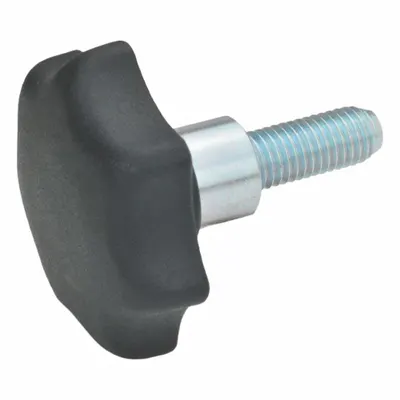 JW WINCO Kenop Tangan; Kenop Bintang: 7 Titik, Plastik dengan Ulir Baja, Ulir M10 - 7-Arm Knobs with Threaded Stud