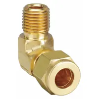 PARKER Compression Fitting Elbow: 3/8 in OD x 1/4 in Pipe Size, Compression x MNPT, Brass (MPN 6-4 CBZ-B)
