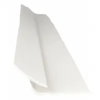 PVC inside-corner trim for wall panels, providing a clean finish and edge protection. Linen white color, 0.025 in thickness, 8 ft panel length. Suitable for use in commercial and institutional interiors where wall panel corners require a durable, easy-to-clean covering