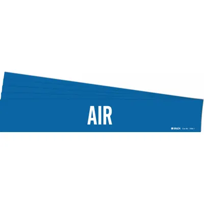 BRADY Penanda Pipa: Udara, Biru, Putih, Cocok untuk Diameter Luar Pipa 2 1/2 hingga 7 7/8 in, 1 Penanda Pipa - Air Adhesive Pipe Markers