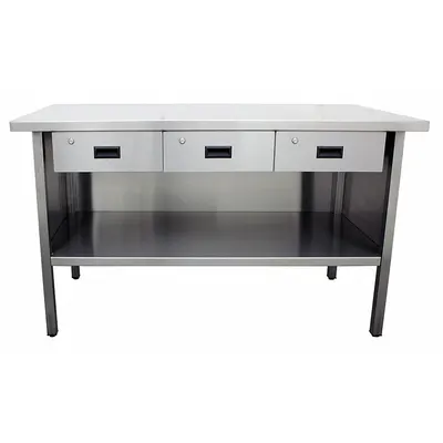 JAMCO Meja Kerja: Tinggi Tetap, Baja Tahan Karat, 72 in x 30 in, Kapasitas Beban Keseluruhan 1,200 lb - Workbenches with Drawers & Lower Shelves