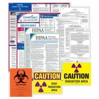 This healthcare legal notice poster set is designed for medical facilities in Connecticut to display required state and federal labor law notices. The single English-language plastic poster measures 36 3/8 inches by 25 3/8 inches, helping employers comply with workplace posting regulations