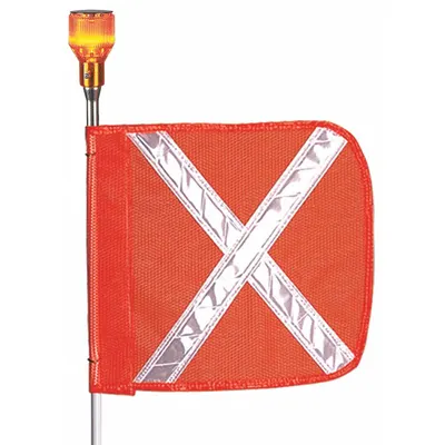 CHECKERS Warning Whip dengan Reflective X Flag: Lampu Dijual Terpisah, Oranye, Putih - Warning Whips with a Reflective X