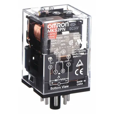 OMRON Relay Tujuan Umum: Dipasang di Soket, 10 A Peringkat Arus, 24V DC, DPDT - Socket-Mounted Relays
