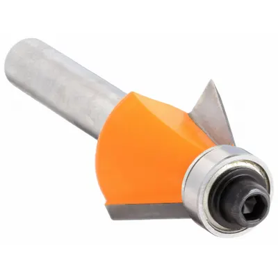 CMT Mata Bor Profil Chamfer: Inci Pecahan, Ujung Karbida, Diameter Pemotong 3/4 in - Chamfer Profile Router Bits