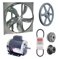 Exhaust Fan with Drive Package: Belt Drive, 24 in Blade, 1/2 hp, 6,950 cfm, 115/208-230V AC, 1 ph (MPN 7M7V8)