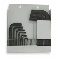 This L-shaped hex key set includes 15 pieces in metric sizes, combining Hex-L Short and standard L keys for access in confined spaces and general fastening. The keys feature a black oxide finish and are organized in a holder for convenient storage. Suitable for manual tightening or loosening of hex socket screws in assembly, maintenance, and repair tasks.