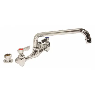 DOMINION COMMERCIAL FAUCETS Keran Wastafel Servis Lengkung Rendah: Dinding, Tersebar Luas, Kuningan - Widespread Utility Faucets