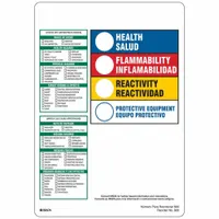 Paper safety label with adhesive backing for HMIG hazard communication applications. Each label measures 7 inches wide by 10 inches tall. Supplied in a pack of 100