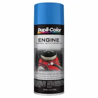 Solvent-based high heat enamel for metal surfaces. Formulated for engine accessories and engine blocks. Provides a gloss, smooth finish with no texture. Coverage area of 12 to 15 sq ft. Color: Chrysler Blue