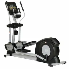 The PROMAXIMA CV-S24Ei elliptical machine is designed for low-impact cardiovascular workouts. It features a 15-inch HD LCD TV, 17 workout programs, iPod compatibility, and a USB charger. Suitable for use in commercial or home fitness settings.