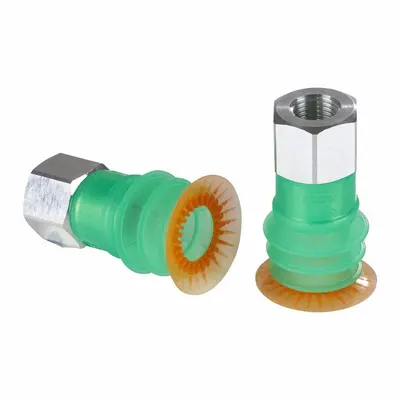 SCHMALZ Rakitan Bantalan Vakum: Multi-Bellows, 3,5 Lipatan, Port Vakum G1/4 in, Dia. Bantalan 33,5 mm - Multi-Bellows Type Food-Safe Vacuum Pad Assemblies