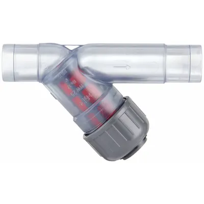 GF PIPING SYSTEMS Saringan Y: 1 in, Spigot, Mesh, Ukuran Saringan 0.0331 in - PVC Y Strainers
