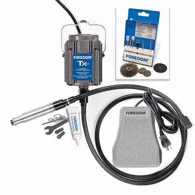 FOREDOM Kit Motor Poros Fleksibel: Arus 3 A, Kecepatan Variabel - Flexible Shaft Corded Rotary Tools